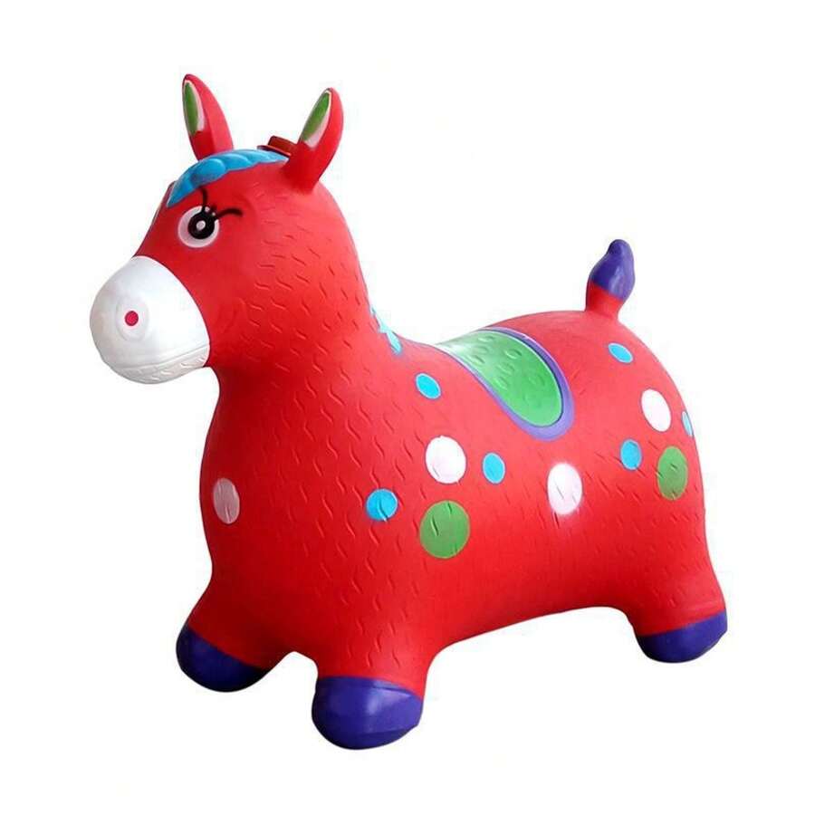 Juguete de Montar Pony Ciervo Saltador (producto tal como se muestra en la imagen) - Caballo rojo estándar + bomba de aire - Ver 1