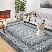 Techigher Modern Geometric Hallway Runner Rug, Washable Non Slip Kitchen Runner Mat, Soft Low Pile Runner Carpet For Entryway, Bedroom, Living Room - Grey - View 2