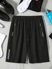 Men's Athletic Running Shorts - Quick Dry, 7 Inch | Sports Black - Black - View 12