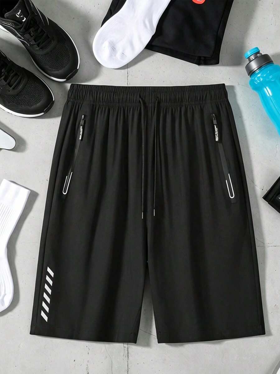 Pantalones cortos deportivos para correr de hombre - Secado rápido, 7 pulgadas | Negro deportivo