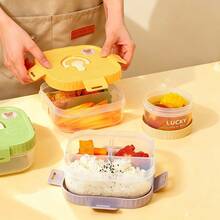 Bento Box Adult, Microwavable Lunch Containers, PP Snack Containers With Lids, Meal Prep Containers With Dividers, Compartment Food Container, Leak-Proof Travel Food Containers, Salad Container For Lunch, Student School Lunch Box - Multicolor - View 11