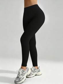DINBEY Women's Outdoor High-Waist Sports Pants, Butt-Lifting Yoga Pants, Suitable For Running, Fitness And Yoga Black - Black - View 7