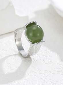 ZHIXUN 1pc Minimalist Fashion Wide Band Ring, Unique Geometric Line Design, Exquisite Niche, Versatile Item Suitable For Daily Casual Wear - Ring - View 7