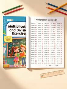 48-Page Multiplication And Division Practice Book, Student Arithmetic Notebook, Math Daily Practice, Suitable For Home And School Learning, Elementary Math Transition, Introductory Math Mental Calculation, Back To School Supplies And School Season Supplies - Multicolor - View 9