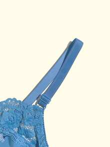 5pcs Set Artistic Floral Print Underwire Bra, Large Bust Minimizing, Side-Boob Smoothing, Push-Up, Plus Size Women's Lingerie With Patchwork Hollow Lace Trim - Multicolor - View 11