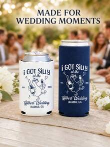 1pc Custom Can Cooler Wedding Favors, Personalized Silly Goose Can Sleeve, Wedding Party Drink Holder, Bride And Groom Reception Keepsake. - Multicolor - View 8