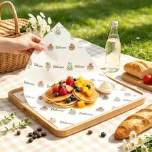 100pc Wax Paper Oil-Resistant Baking Paper, Suitable For Air Fryer, Cake, Sandwich, Bread, Dessert, Tiramisu, Picnic, Fast Food Packaging And Basket Liner, Multi-Functional Kitchen Oil-Resistant Isolation Mat Paper - View 5