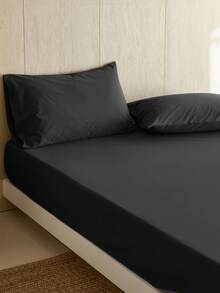 Minimalist Modern King Bedding Set - 3 Pieces - No Sheets - King Fitted Sheet Set - Soft, Comfortable And Breathable - Easy Care - Wrinkle Resistant And Fade Resistant - Brushed Microfiber - Deep Pocket Sheets (Black) - Black - View 5