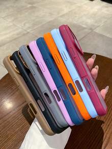 奢華頂級磨砂半透明大窗手機殼,附掛繩,適用於 iPhone 18 Pro Max 18 Pro 17 16 Pro Max 15 14 16 Plus 11 18 17 15 16 13,支援磁吸無線充電,防震雙色對比硬殼 - 梅子色 - 查看 6