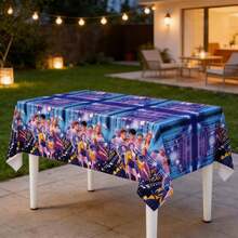 KPop Demon Hunters K-Pop Demon Huntresses Tablecloths,  Table Covers Printed With  Patterns, Waterproof And Durable Rectangular Design. Suitable For Dormitory Room Decor, Live Streaming Background, Outdoor Picnic, Birthday Party, Fan Gathering And Daily Use, As Fan Collection Souvenir, Graduation Gift And Party Decoration. - Multi-color - View 4