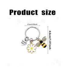 8pcs Honey Bee & Sunflower Thank You Keychains, Bee + Sunflower + Thank You Letter Design, Perfect For Birthday, Wedding, Teacher's Day And Graduation Gifts, Suitable For Back To School And Graduation Season - Multicolor - View 4
