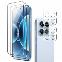 2+2pcs Set Compatible With Xiaomi 17 Ultra/17 Pro Max/17 Pro/17/17T Pro/17T High Definition Full Screen Screen Protector + 3D Ultra Clear Lens Protector Anti-Fall Anti-Scratch Camera Lens Tempered Glass Screen Protector Lens Protector - Clear - View 6