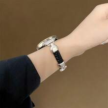 18mm、20mm、22mm 編織鑽飾人造皮革手錶錶帶，可調節長度，相容於 Galaxy 手錶，亦相容於 及其他品牌手錶，耐用、柔軟、透氣 - 星光黑 - 查看 4