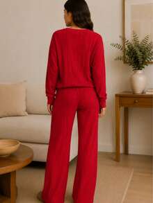 Women Two-Piece Outfits - Red - View 5