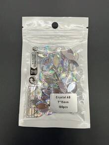 JUNAO 100顆 7x15mm 紫色 AB 馬眼水鑽 平底壓克力貼片 縫製裝飾鑽石 適用針線手工 - 杏色 - 查看 5