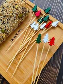 100pcs Christmas Tree Fruits Picks ,Cocktail Picks, Christmas Tree Picks, Appetizer Toothpicks Decorative Toothpicks,Party Picks For Christmas Decorations, Drink Dessert Sandwiches Cocktails,Party Favors,Drink Fruit Desser - Christmas Tree Tags - View 9