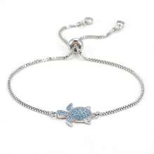 1pc Personalized Hip-Hop Versatile Colorful Zirconia Turtle Copper Cute Bracelet For Women, Suitable For Daily Wear And Festivals - Baby Blue - View 1