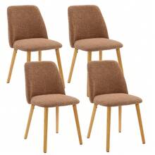 Goeurvant Modern Ergonomic Dining Chair With Curved Backrest - Set Of 2 / Set Of 4 / Set Of 6 - Brown/Chenille - View 13