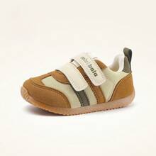 mini bala Sepatu Sneakers Retro Balita 2026 Terbaru, Garis-Garis Blok Warna, Perekat Ganda, Sol Lembut, Anti Selip, Bernapas, Sepatu Anak untuk Berjalan - nada kopi putih - View 4