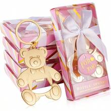 4/6/9/10/12/15 Peças Conjunto de Abridor de Mamadeira de Bebê Urso & Acessórios | Presente de Agradecimento Perfeito para Convidados de Festa de Mães Grávidas | Caixa de Presente Prática, Fofa e Memorável - A - Visão 3
