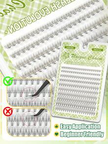 EYELASH EVOLUTION 200pcs D Curl Faux Mink Eyelashes, Nautral & Wispy, Lightweight & Soft, Large Capacity Single Lash, Cat Eyes, Beginner-Friendly, Create 3D Dimensional Eye Makeup, Portable For Daily Looks, Everyday Wear And Party, Lashes, Lash Clusters, Eyelashes - D - View 5