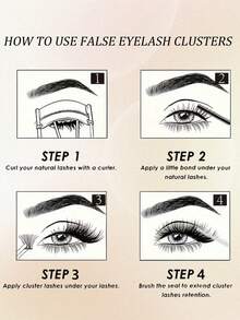 120 Clusters False Eyelashes D Curl Effect Cross Single Cluster Natural Style Suitable For Various Occasions - D - View 8