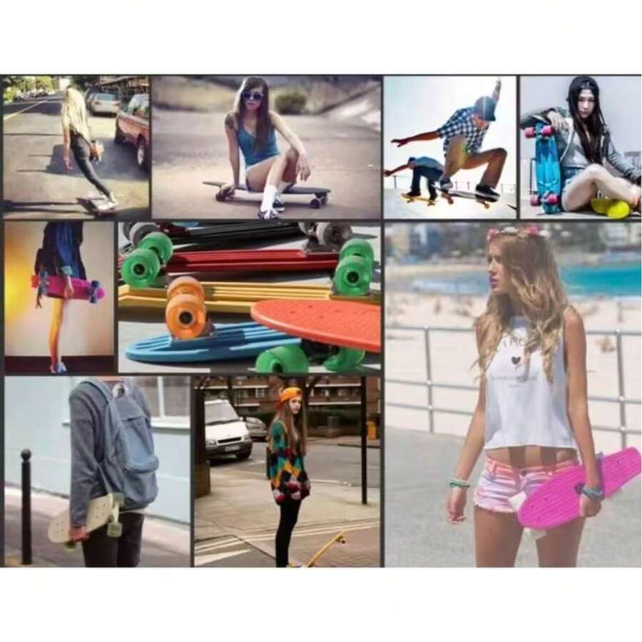 لوح تزلج سمكة صغير 22 بوصة، بأربع عجلات، ل-