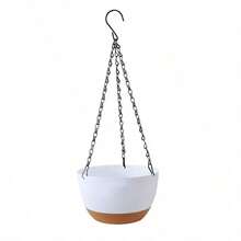 4pcs Mixed Plastic Hanging Planters, Includes 2pcs Plastic Planters + 2pcs Chains, For Indoor Plants, Indoor/Outdoor Hanging Flower Baskets, With Drainage Holes, Suitable For Garden, Porch And Other Flower Planting, Planting Tools, Container Accessories, Hanging Planters - New Model - View 11