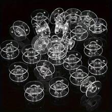25pcs Transparent Plastic Sewing Machine Spool Set, Includes 1 Transparent Storage Box, Used For Storing Handmade And Sewing Materials, As Well As Storing And Transporting Artworks, Suitable For Sewing And Embroidery, Handmade Accessories Spool Rack, Sewing Accessories - Multiple Styles - View 6