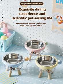 High-Quality Stainless Steel Heavy-Duty Pet Bowl With Non-Slip Base, Anti-Tip, Large Capacity, Dishwasher , Stable Dog And Cat Feeding Station, Suitable For Kittens And Puppies In Living Room, Balcony, Garden - multicolor - View 3