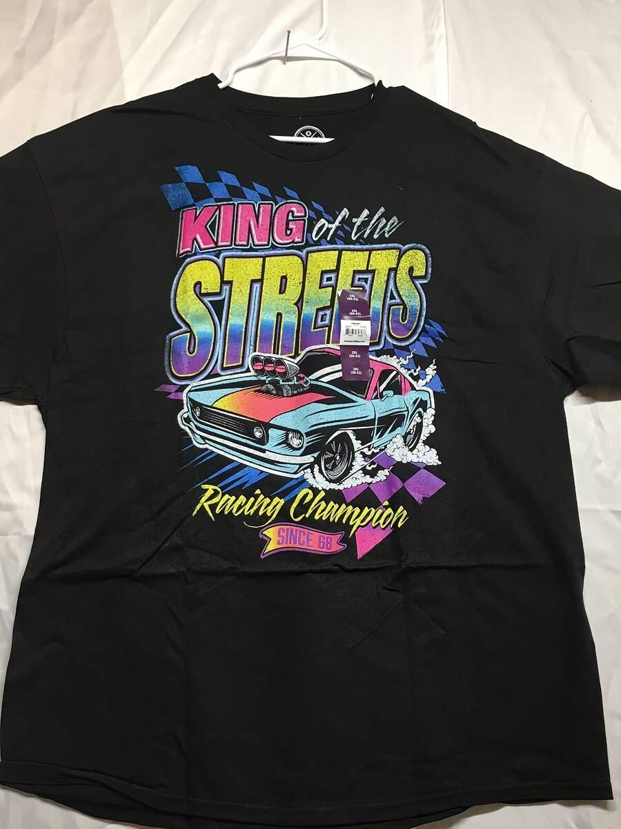 DOM Black KING OF THE STREETS Graphic Short Sleeve Crew Neck T-Shirt Sz 2XL - 款式 - 查看 1