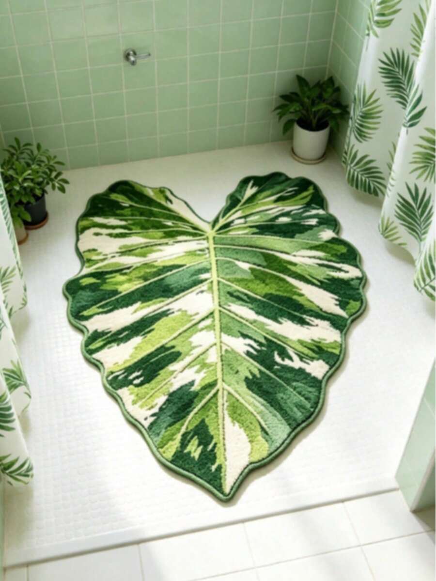 1 buah Karpet Tebal Berbentuk Daun Berbahan Kasmir Imitasi, Karpet Tebal dan Lembut untuk Musim Gugur/Musim Dingin, Karpet Dekoratif untuk Area Kecil di Kamar Tidur, Ruang Tamu, Dekorasi Rumah, Dalam/Luar Ruangan, Dapat Dicuci - Aneka warna 4 - View 1