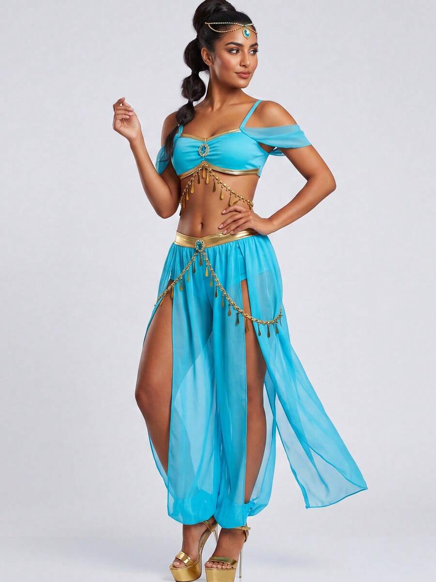 Joyfy Halloween Adult Women Arabian Princess Costume, Halloween Costume For Women Halloween Cosplay Party Princess Costume