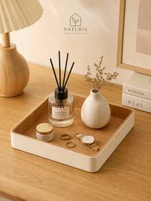 Luxury PU Leather Tray, Rectangular Desktop Storage Organizer, Entryway Key & Perfume Holder, High-End Home Decor - Multicolor - View 10