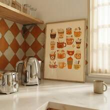 1pc Frameless Cartoon Pumpkin Spice Latte Wall Art Dorm Gift - Multi-color - View 2