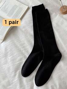 1/5 Pairs Women's Calf Socks, Solid Color Slimming Non-Slip Knee-High Slouch Socks, Suitable For Daily Wear - Multicolor - View 15