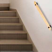 Stair Handrail Solid Wood Staircase Grab Wall Rail Bannister Safe Railing 1m - Default - View 5