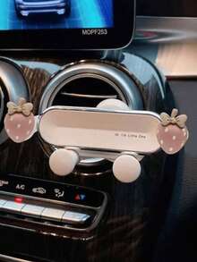 Cute Bowknot Strawberry Car Phone Holder, Gravity Sensing Air Vent Navigation Mount, Girly Car Interior Decor - Stand - View 1