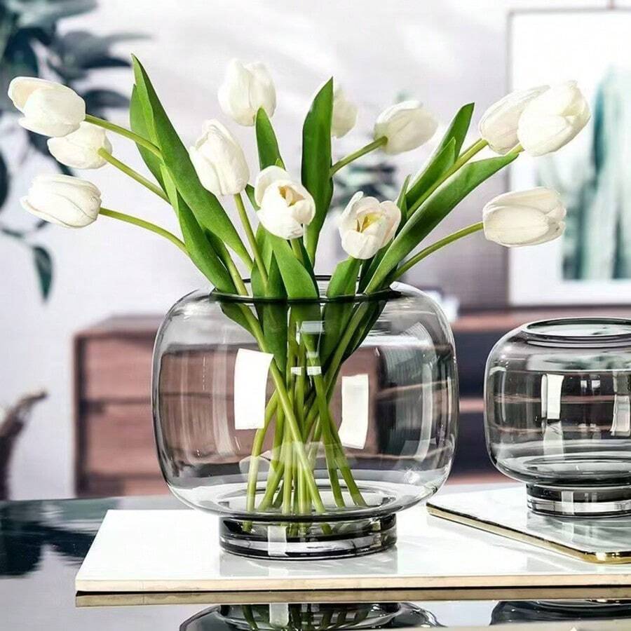 2D Acrylic Flat Transparent Vase For Fresh Flowers, Home Decor Ornament For Living Room And Bedroom, Holiday Decoration, Gift For Friends - 1PC - View 1