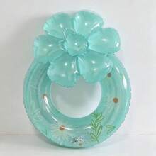 1pc Adult Oversized Daisy Flower Inflatable Swim Ring, Mint Green Ring-Shaped Float For Beach And Pool, Photo Prop - Mint Green - View 2