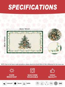 1pc/4pcs/6pcs,Christmas Tree,Pine Tree,Gift Print Table Mat,Rectangular Tablecloth,Washable,Suitable For Family Dinner,Coffee Table,Durable Kitchen And Dining Room Decor,Table Decoration Party And Scene Decoration,Home Decor - Multicolor - View 3