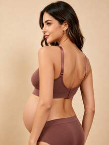 Hart & Haze 3 件装尼龙孕妇哺乳胸罩，黑色、酒红色、裸色，性感舒适无缝无钢圈前开式哺乳胸罩 - 彩色 - 查看 3