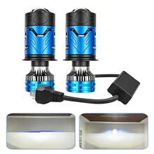 Car LED Lens Headlight H4 12V Mini Lens Super Bright Hi/Lo Beam White Light 6000K For Cars & Motorcycles Model Compatible - 2pcs for Car - View 11