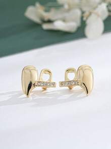 THATBOY Set Gigi Tiruan Berlian CZ Simetris 2pcs/4pcs/Set - Berlapis Emas/Perak 18K untuk Rahang Atas dan Bawah, Cocok untuk Pria dan Wanita, Pesta Hip-Hop dan Aksesori Kostum - MultiWarna - View 4