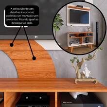 Rack com Painel para TV até 44 polegadas FullDecor - Mod.0710 - Off White/Nature - Visão 7