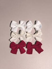 6/20/40pcs Fabric Corn Kernel Bow Hair Clips, Suitable For Babies & Toddlers Love Valentine - Multicolor - View 5