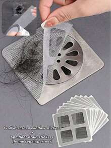 Pegatinas autoadhesivas multifuncionales para desagües | Malla de filtro de plástico para cabello para cocina y baño, malla de reparación de mosquitera anti-insectos, adecuada para fregaderos, desagües, mosquiteras, bañeras, control de plagas esencial para el hogar - A - Ver 15