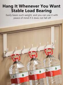 Over-The-Door Hook Heavy Duty Door Rack Suitable For Coats, Bathrobes, Hats, Clothing, Towels Bathroom Storage No-Drill Towel Rack Coat Rack - Black - View 3
