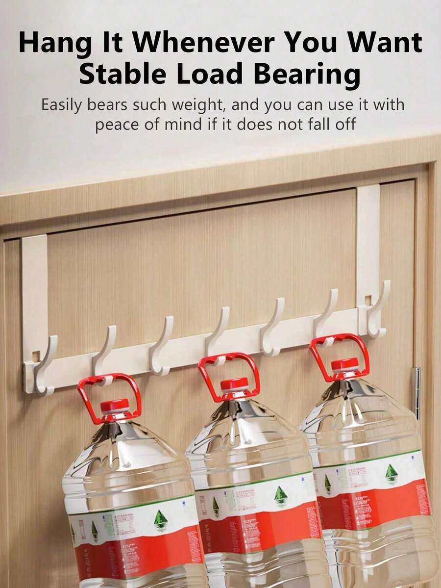 Over-The-Door Hook Heavy Duty Door Rack Suitable For Coats, Bathrobes, Hats, Clothing, Towels Bathroom Storage No-Drill Towel Rack Coat Rack