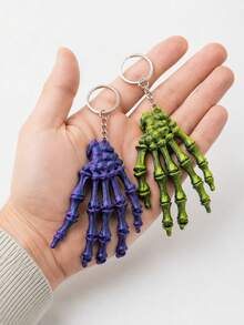 3D Skull Keychain, Halloween Accessory, Fun Skull Keychain, Keychain Bag Pendant, Perfect For Halloween Party And Daily Wear, Ideal Gift For Friends And Family, Decorative Pendant - Multicolor - View 3